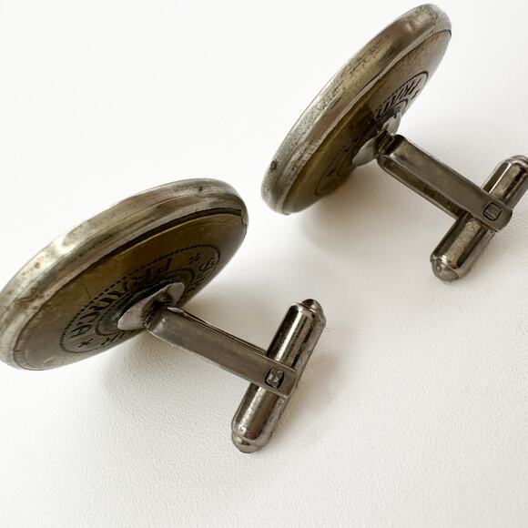 Cufflinks Crafted from Antique French Buttons Featuring a Regal Crown Design - Picture 12 of 13